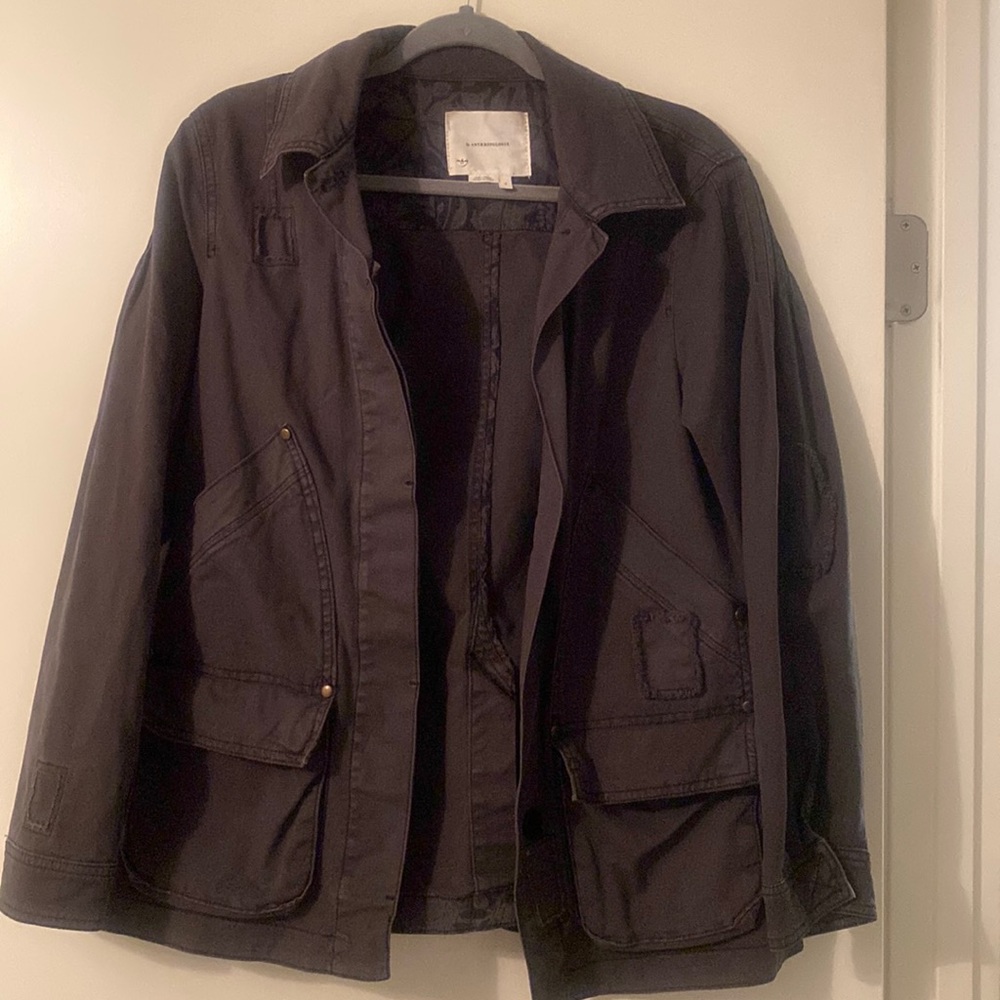 Anthropologie Oversized Canvass Jacket - Grey - Small